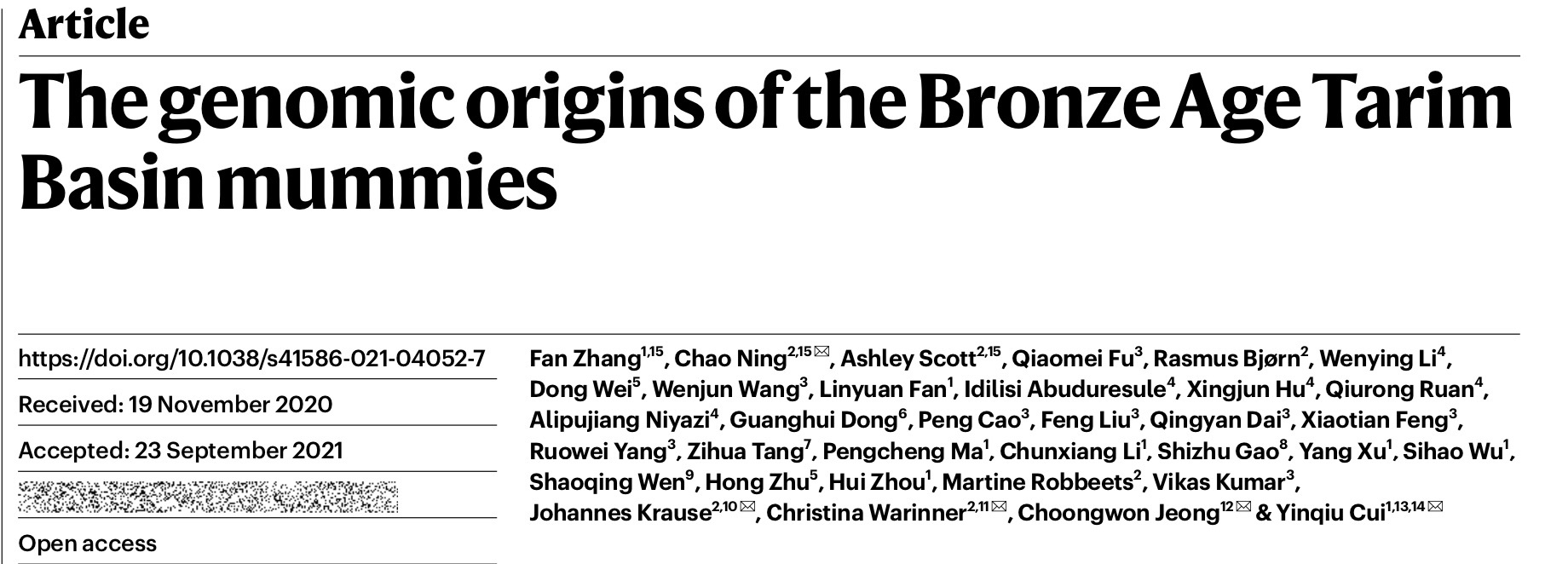 青銅時代新疆干尸小河公主來自哪？基因測序有新發(fā)現(xiàn)