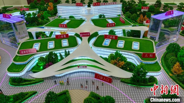 圖為29日拍攝的西藏自治區(qū)醫(yī)院效果圖?！∝暽＠?攝