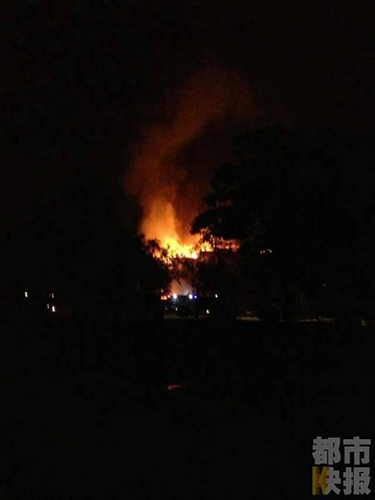 經(jīng)過(guò)記者查詢相關(guān)資料后，初步確定著火的這棟仿古建筑名為棲鳳閣，它曾在2010年在上海世博會(huì)代表陜西進(jìn)行過(guò)展出。