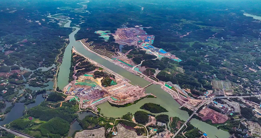 青年樞紐臨近入海口。平陸運河集團供圖 青年樞紐臨近入???。平陸運河集團供圖