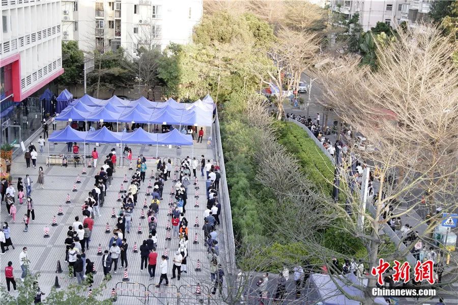 圖為深圳市民有序排隊做免費核酸檢測。<a target='_blank' href='/'>中新社</a>記者 陳文 攝 圖為深圳市民有序排隊做免費核酸檢測。<a target='_blank' href='/'>中新社</a>記者 陳文 攝