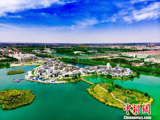 沙坡頭水鎮(zhèn)航拍。 沙坡頭水鎮(zhèn)航拍。
